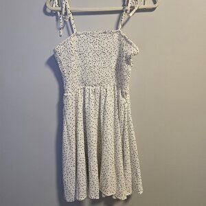 SHEIN Polka Dots White & Black Dress